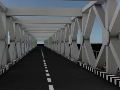 LP steel bridge Points Low-poly 3D model