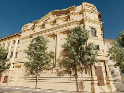 Classic stone facade-Building Classic Facade Element 3D model