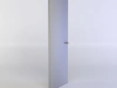 Door wooden with glass panels Low-poly 3D model get