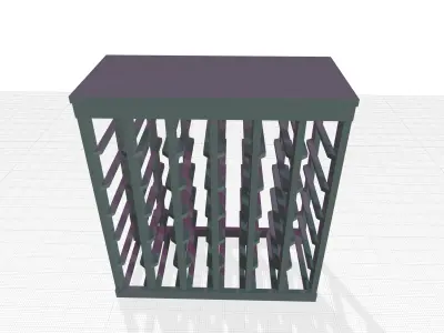 Karnes Wood Floor Wine Bottle Rack 3D model