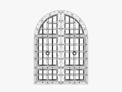 Rusted Medieval Iron Gate Low-poly 3D model