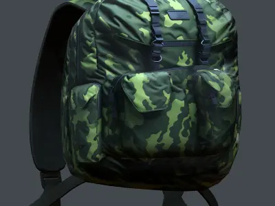 Backpack Camping Generic military human bag storqge baggage Low-poly 3D model