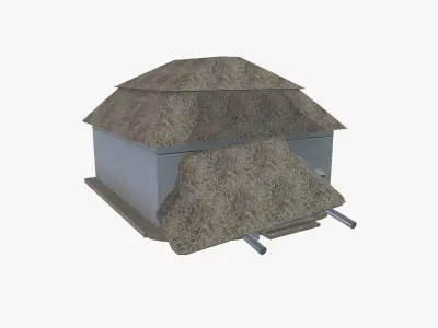 Damage Old Village House Low-poly 3D model