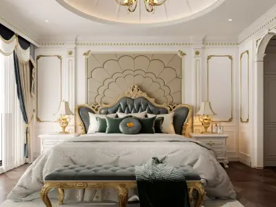 European style bedroom 3D model 3D model