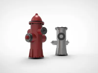 Public hydrants Low-poly 3D model