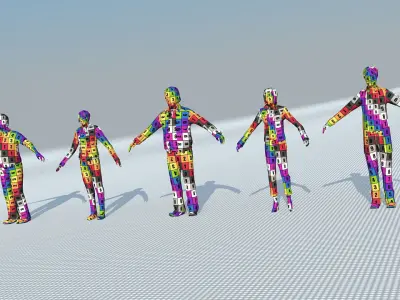 People casual Low-poly 3D model