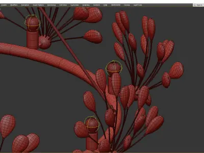  Zinnia Crystal Chandelier Low-poly 3D model
