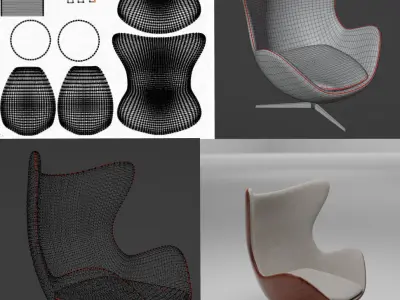 Egg Chair Lounge 3D model