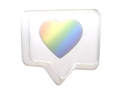 Socail Media Heart Bubble v1 016 Low-poly 3D model