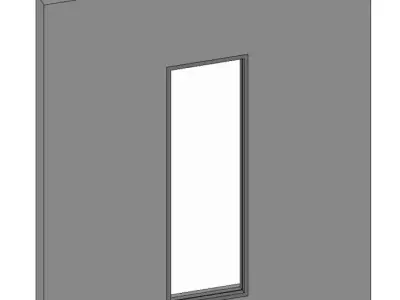 Single casement concept window Parametric Revit family 3D model