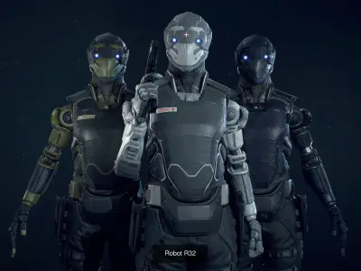 Sci-fi robots collection 3D Model Pack