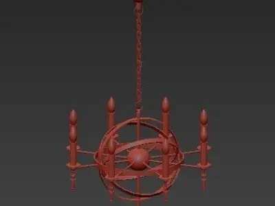 LUSSOLE chandelier with six candle holders 3D model