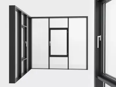 Panoramic glazing Stained glass 94 Low-poly 3D model