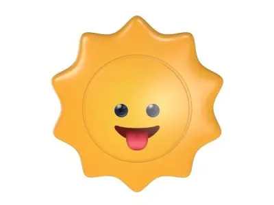 Sun Emoj V2 Low-poly 3D model