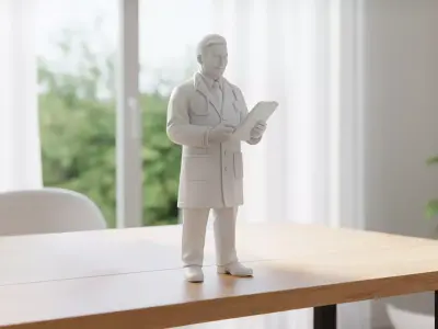 Doctor with Clipboard 3D Printable 3D print model