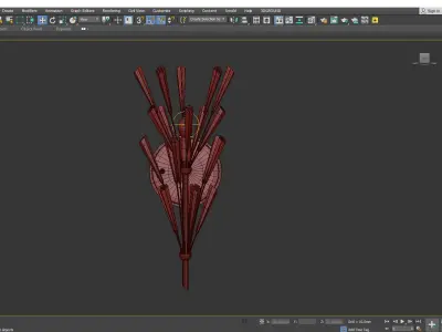 Luna Crystal Wand Branched Single Light Wall Sconce Low-poly 3D model