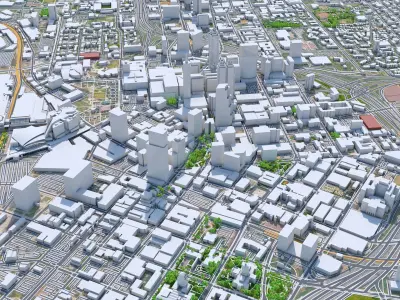 Atlanta Downtown Georgia USA Low-poly 3D model