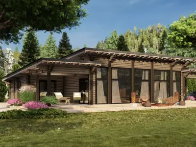 3D model of a wooden house 3D model 13