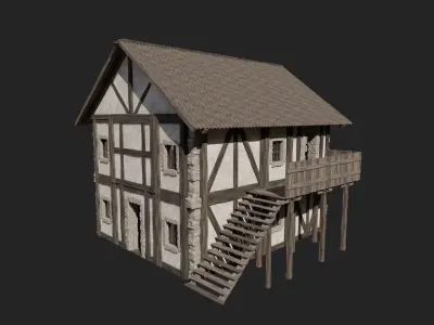 MEDIEVAL FANTASY FEUDAL TAVERN INN BAR SALOON STORE COLLECTION Low-poly 3D model