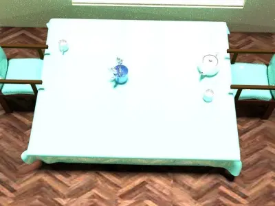 Low Poly Kitchen Interior 3D model