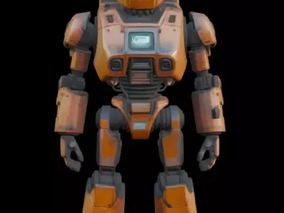 Robot ExplorerBot MK-03 Stylized Sci-Fi Service Robot Model 3D model