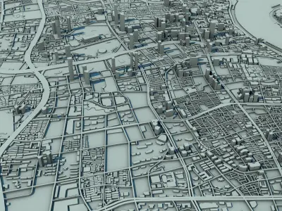 Shanghai City China 3D print model