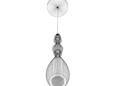 Ceiling Lamp with Wire Shade 01 3D model