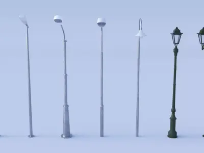 Street Light Pole Low-poly 3D model