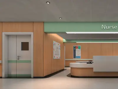 Hospital corridor 3D model
