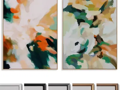 Abstract Painting Frame set 014 3D model