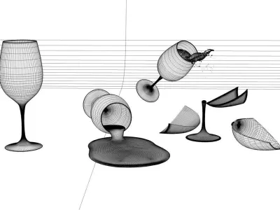 Wine glass mishaps 3D model
