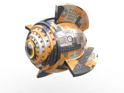 Space Drone SciFi - PBR Low-poly 3D model