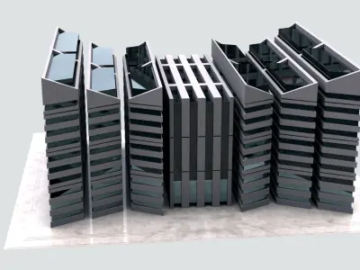 Modern Building Concept V301-LowPoly Low-poly 3D model