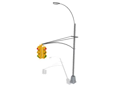 Traffic Light Low-poly 3D model
