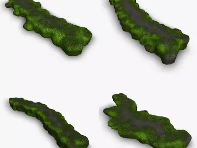 Rock Walkway 1 - 4 Combo - Moss 2 Low-poly 3D model
