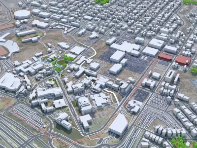 El Paso Downtown Texas USA Low-poly 3D model