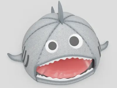 cat bed shark design 3D model