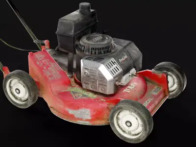 Vintage Lawn Mower Toro Low-poly 3D model