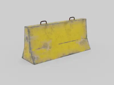 Concrete Road Block Game Asset 4 Textures Low-poly 3D model