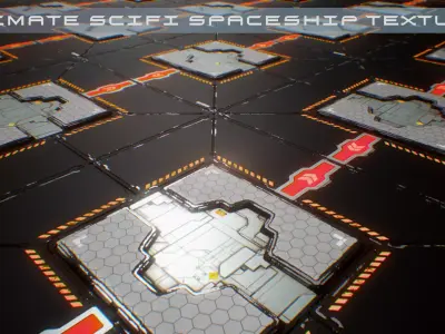 PBR Sci-Fi Spaceship Texture 35 Low-poly 3D model