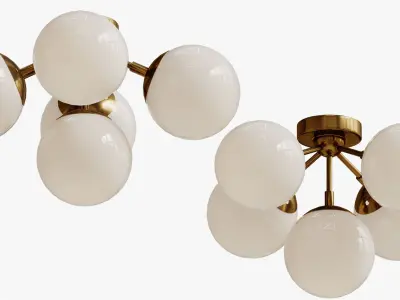 CEILING LAMP MODO 5 BRASS COLOR MILK 3D model