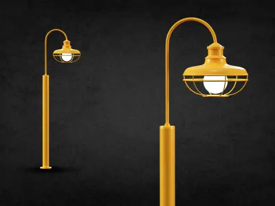 10 street lamps base mesh  Low Poly  Mid Poly Game Ready vol 02 Low-poly 3D model