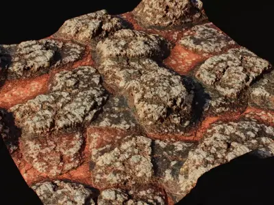Realistic Volcanic Terrain 3D Environment PBR Low-poly 3D model