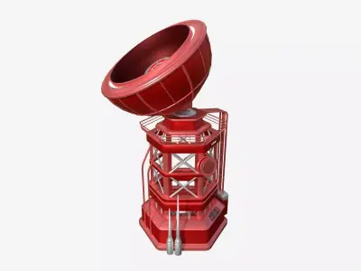 SciFi Antenna Tower A05 Red - Sci Fi Exterior Design Low-poly 3D model