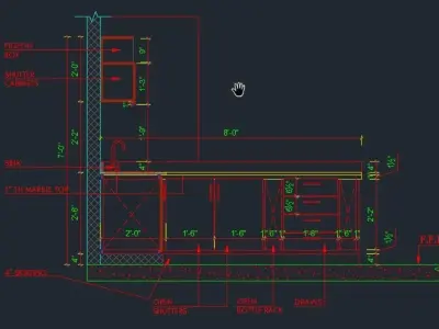 kitchen working drawing  3D model