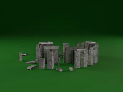 Low Poly England Stonehenge Low-poly 3D model