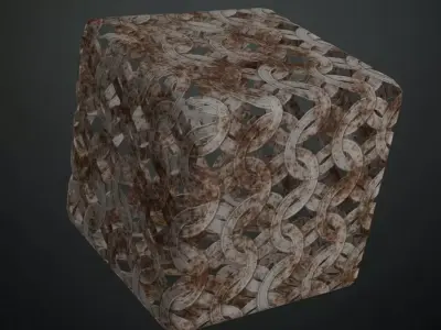 Rusty Circular Chainmail PBR Seamless Texture