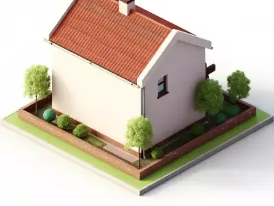 Creative 3D model realistic House Collection Low-poly 3D model