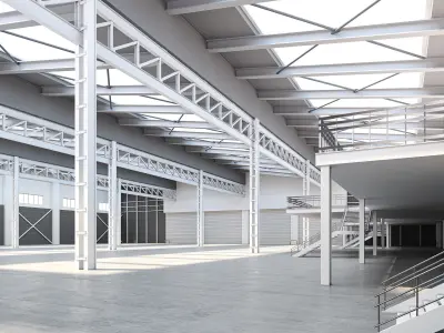 low poly interior warehouse 22 3D model