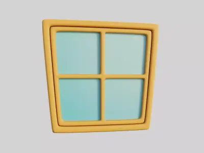Cartoon Window 1b 3D model